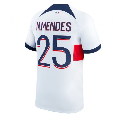 Pánský Fotbalový dres Paris Saint-Germain Nuno Mendes #25 2023-24 Venkovní Krátký Rukáv